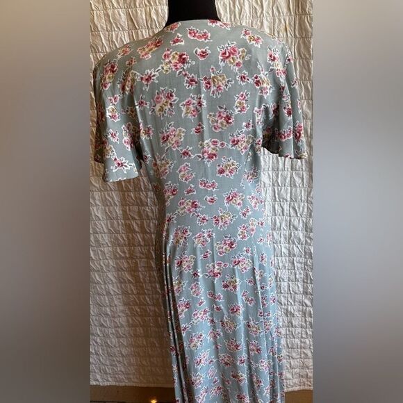 Cdc Caren Desire Company Vintage maxi button flutter sleeves floral print size 6 - Picture 5 of 6